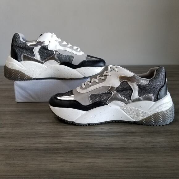 INC Women's Bubblez Dad Sneakers / Shoes Black, White, Gray, Size: 8M, New - Picture 1 of 8